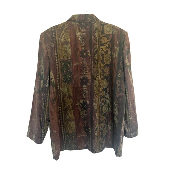 Vintage Tofy Blazer With Ornate Pattern & Red Lining Womens Medium - Picture 2 of 9